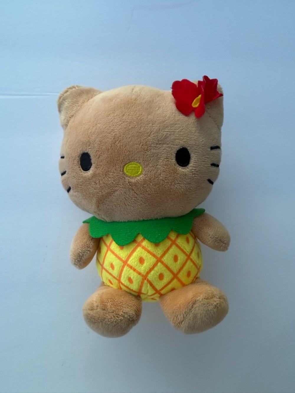 Sanrio Hello Kitty Hawaii Pineapple Plush Stuffed Animal with Red Flower